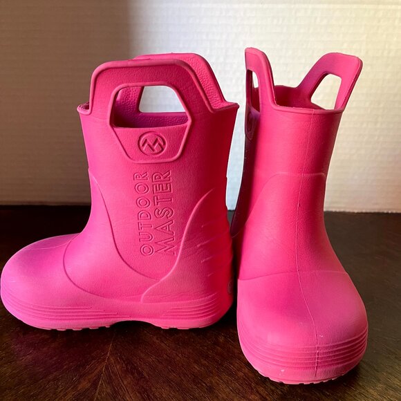 Toddler Outdoor Master Pull On Pink Rainboots Size 6 - Picture 1 of 9